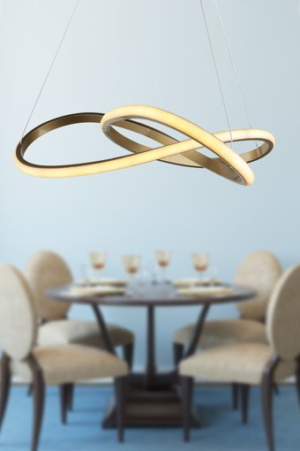 Begüsa Hanedan Tekli Kahverengi Metal Modern Alüminyum Salon-Oturma Odası Avize