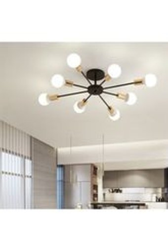 Lambadar Tekli Siyah Modern Metal Salon Avize