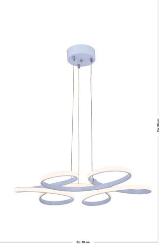 Fico Home Dimmerli 4'lü Bej Kumandalı Kristal Taşlı Modern Metal Salon-Oturma Odası Avize