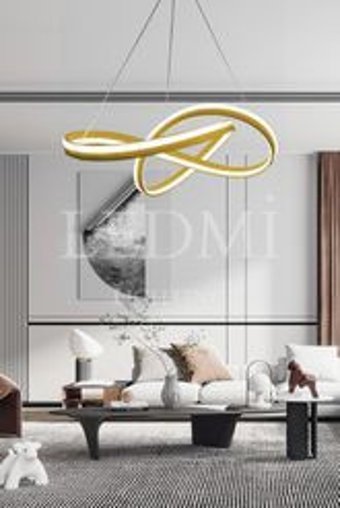 Ladco Aydınlatma A-283-2E 2'li Altın Boru Modern Alüminyum Salon-Oturma Odası Avize