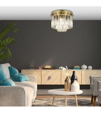 Apliqa Natali 8'li Beyaz Modern Krom Salon-Oturma Odası Avize
