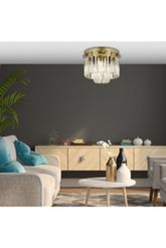 Apliqa Natali 8'li Beyaz Modern Krom Salon-Oturma Odası Avize