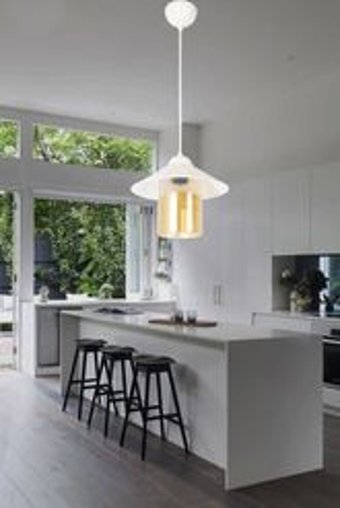 Şenay Aydınlatma Tekli Beyaz Sarkıt Modern Plastik Salon-Oturma Odası Avize