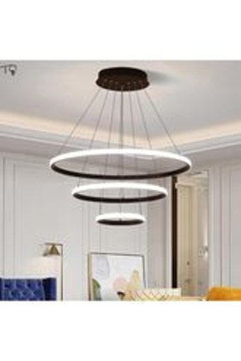 Avizehome Tekli Kahverengi Ledli Modern Ahşap Salon-Oturma Odası Avize