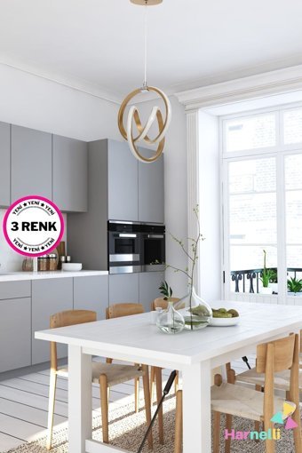 Lumenistanbul Tekli Beyaz Modern Plastik Salon Avize
