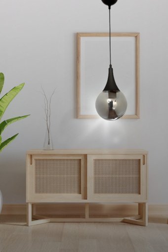 Şenay Aydınlatma Tekli Kırmızı Pasta Modern Kumaş Yatak Odası Avize