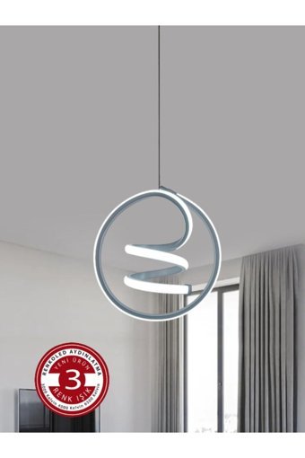 Pera 3'lü Gri Plafonyer Modern Alüminyum Salon-Oturma Odası Avize