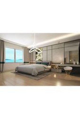 Harnelli 4'lü Altın Ledli Modern Alüminyum Salon-Oturma Odası Avize