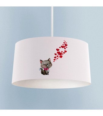 Bambaşka Moda Bmav-1055 Tekli Çok Renkli Baskılı Modern Kumaş Bebek-Çocuk Odası Avize