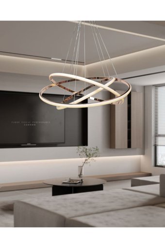 Tekay Aydınlatma Zigzag Tekli Yeşil Şapkalı Modern Kumaş Salon-Oturma Odası Avize