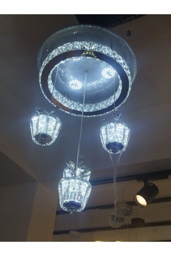 Hilalsan 7704G 2'li Altın Metal Modern Alüminyum Salon-Oturma Odası Avize