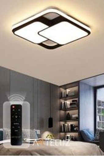 Arteluz Tekli Altın Kumandalı Plafonyer Modern Çelik Yatak Odası Avize