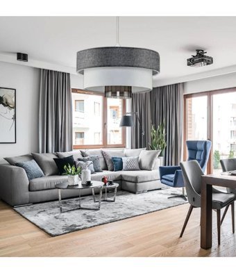 Ultra Home 4461-14-33 Tekli Kahverengi Hasır Rustik Bambu Salon-Oturma Odası Avize