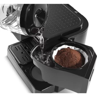 Delonghi Combi BCO 411.B 1500 W Paslanmaz Çelik Tezgah Üstü Kapsülsüz Yarı Otomatik Espresso Makinesi Siyah