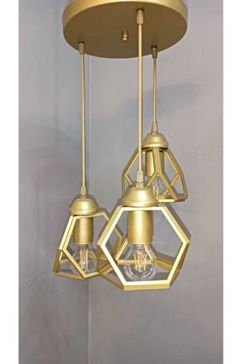 Woodhub Tekli Siyah Metal Modern Alüminyum Antre-Hol Avize