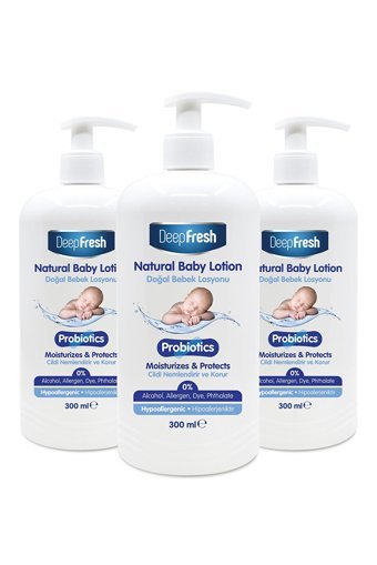 Deep Fresh Probiyotik Probiyotikli Vegan Hipoalerjenik Bebek Masaj Yağı 3x300 ml