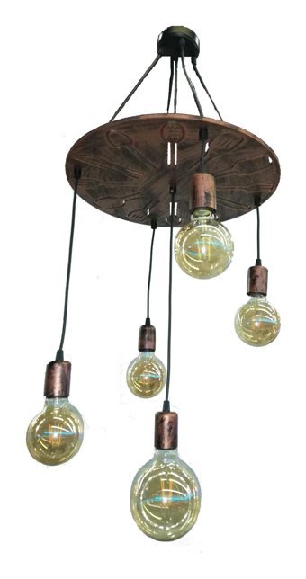 Dekorluna 6'lı Bej Metal Modern Krom Salon-Oturma Odası Avize