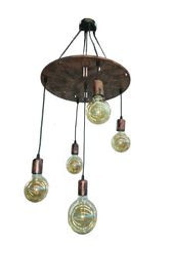 Dekorluna 6'lı Bej Metal Modern Krom Salon-Oturma Odası Avize