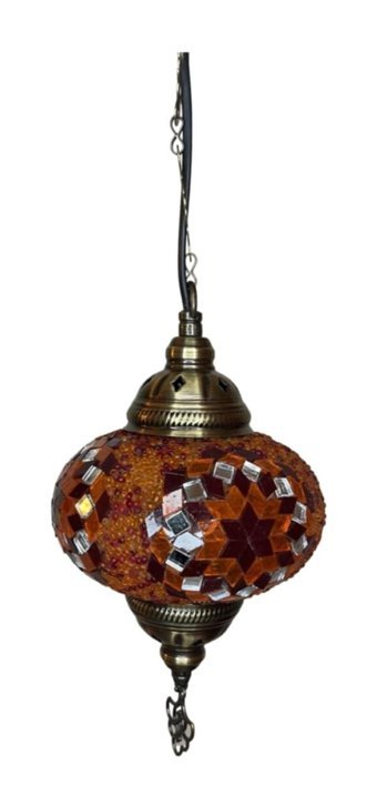 Lambadar Tekli Altın Cam Modern Metal Salon-Oturma Odası Avize