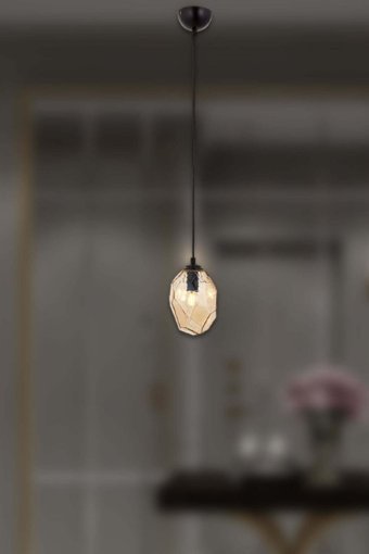 Slm Design Dore Tekli Siyah Sarkıt Modern Plastik Antre-Hol Avize