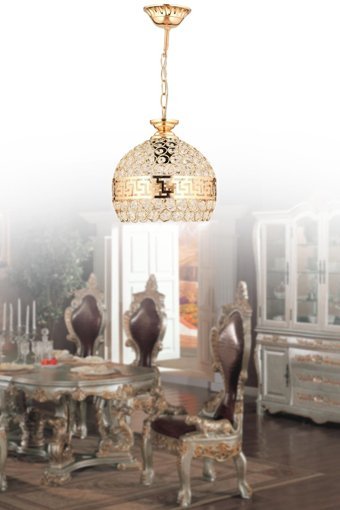Homing Ayd-1030 Tekli Mavi Sarkıt Klasik Kumaş Salon-Oturma Odası Avize