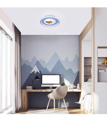 Viesteknoloji Tekli Beyaz Ledli Modern Cam Salon-Oturma Odası Avize