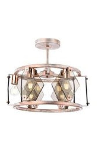 Luna Lighting 4458-57 Tekli Bej Ahşap Rustik Bambu Salon-Oturma Odası Avize