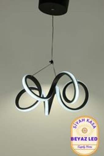 Sanctum Helin Tekli Siyah Metal Modern Alüminyum Salon-Oturma Odası Avize