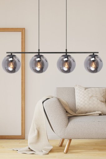 Avizemoda 6'lı Siyah Modern Alüminyum Salon Avize