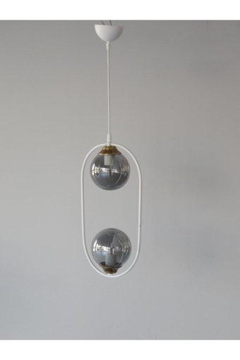Luna Lighting 4738-2A-10 Supa Tekli Pembe Küre Modern Metal Salon-Oturma Odası Avize