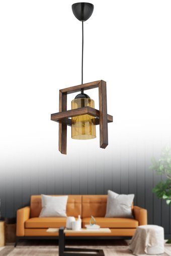 Bby Home & Desıgn Bonheur Tekli Siyah Sarkıt Modern Kumaş Salon-Oturma Odası Avize