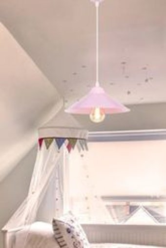 Evlight Tekli Bej Şapkalı Modern Kumaş Bebek-Çocuk Odası Avize