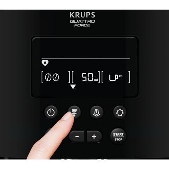 Krups Quattro Force 1450 W Paslanmaz Çelik Tezgah Üstü Kapsülsüz Öğütücülü Tam Otomatik Espresso Makinesi Siyah