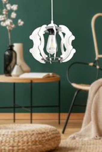 Begüsa Göktuğ Tekli Beyaz Metal Modern Alüminyum Salon-Oturma Odası Avize