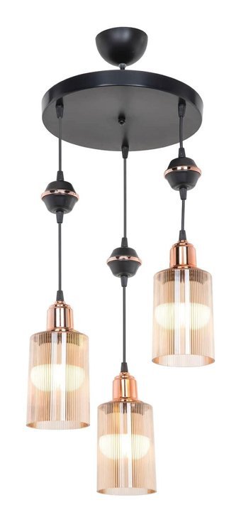 Luna Lighting 2801-1A-12 Tekli Sarı Sivri Cam Modern Metal Salon-Oturma Odası Avize