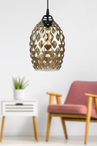 Begüsa Tekli Sarı Ledli Modern Alüminyum Salon-Oturma Odası Avize