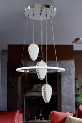 Renkoled Aydınlatma Tekli Gümüş Kumandalı Ledli Modern Alüminyum Antre-Hol Avize