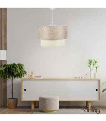 Art&Gift 3'lü Beyaz Sarkıt Modern Hasır Salon-Oturma Odası Avize