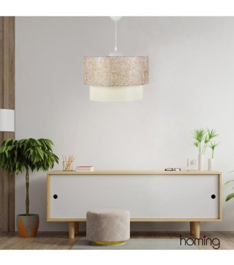 Art&Gift 3'lü Beyaz Sarkıt Modern Hasır Salon-Oturma Odası Avize