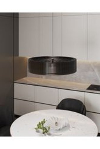 Fer Avize Goldina 2'li Gri Metal Modern Cam Salon-Oturma Odası Avize