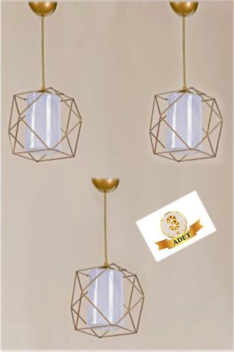 Bamyum Champion 3'lü Siyah Metal Modern Metal Salon-Oturma Odası Avize