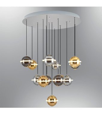 Lit Dizayn 3'lü Siyah-Kırmızı Silindir Modern Kumaş Salon-Oturma Odası Avize