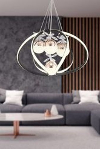 Apliqa Azalea 6'lı Sarı Sarkıt Modern Metal Salon-Oturma Odası Avize