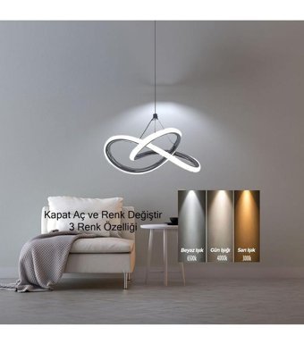 Sanctum Elmas 4'lü Bej Sarkıt Modern Alüminyum Salon-Oturma Odası Avize