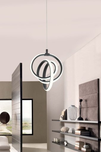 Decorita Tekli Gri Kristal Taşlı Modern Cam Salon-Oturma Odası Avize