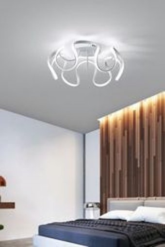 Modelight Tria Tekli Beyaz Şapkalı Modern Kumaş Antre-Hol Avize