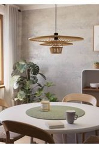 Eglo Tekli Kahverengi Sarkıt Modern Ahşap Salon-Oturma Odası Avize