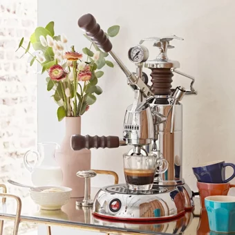 Smeg La Pavoni Esperto Abile 950 W Paslanmaz Çelik Tezgah Üstü Kapsülsüz Mini Manuel Espresso Makinesi Krom