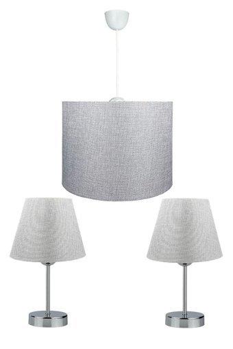 Etsylight Dora 3'lü Gri Sarkıt Modern Cam Salon-Oturma Odası Avize