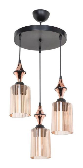 Luna Lighting 2804-10A-28 Gunn 10'lu Kırmızı-Siyah Sarkıt Modern Metal Salon-Oturma Odası Avize